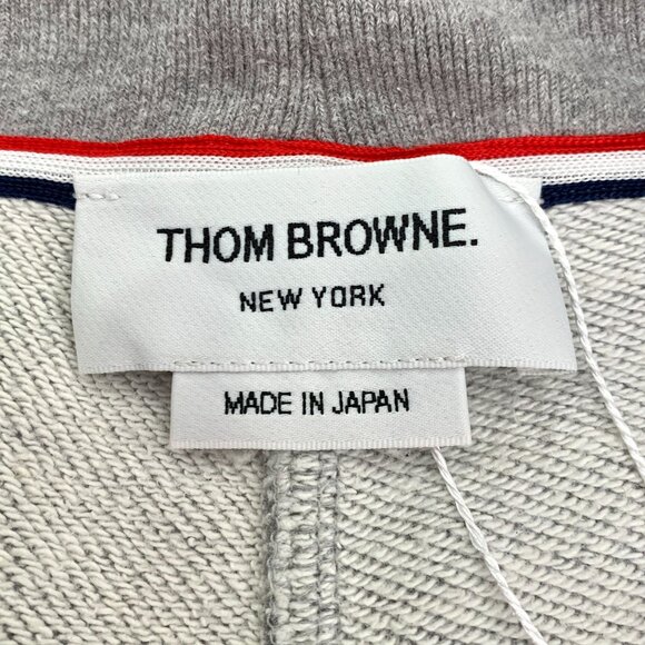 THOM BROWNE New York Gray Cotton Jogger Sweatpants With Four Bar Stripe Detail M - Picture 2 of 7
